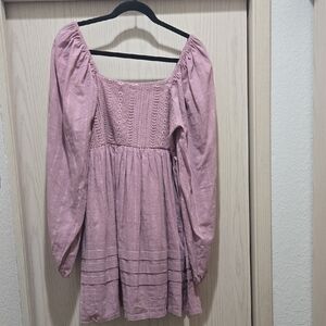 Pink Lily Mauve Lace Detail Dress